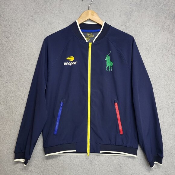 Polo Ralph Lauren Jacket Mens Medium US Open Tennis Navy Full Zip
